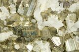 Quartz Crystals on Gleaming Striated Pyrite - Peru #369843-1